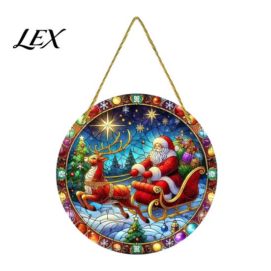 Acrylic Hanging Decorations Christmas Tree Ornaments, Festive Pendants with Lanyard for Holiday Ornaments Party Home Decoration, Indoor Scene