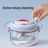 Portable Denture Cleaning Box Featuring Mirror Compartment Hand Cranked Retainer Organizers