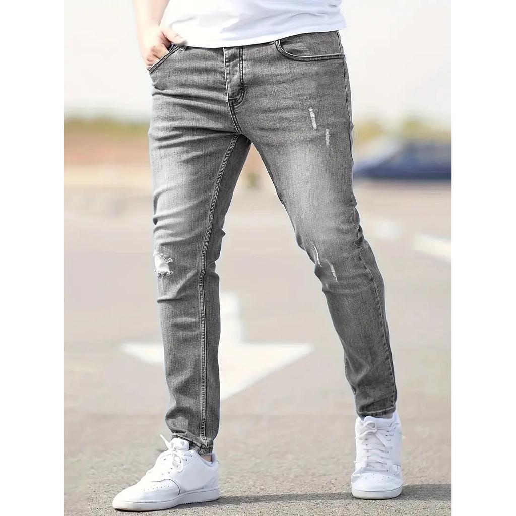 Men Jeans Casual Skinny Pants Stretch Denim Trousers Slim Fit Straight Pants Fashion Jeans Pencil Pants Man Clothing