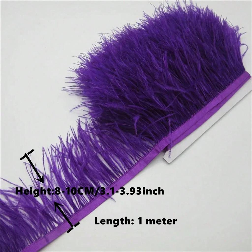1/5/10M Ostrich Feather Trim 8-10cm Plumes Fringe Ribbon for DIY Sewing Clothing Feathers Wedding Dress Decoration Accessories
