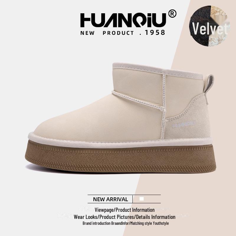 

Женские зимние ботинки средней высоты на толстой подошве с бархатной подкладкой - HD072 Зимняя модная теплая повседневная обувь Size 35