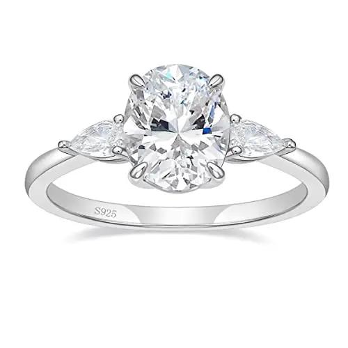 

Кольца для помолвки Trumium 3CT из стерлингового серебра 925 пробы с 3 камнями, кубическим цирконием CZ, обручальные кольца для женщин 5 серебряный