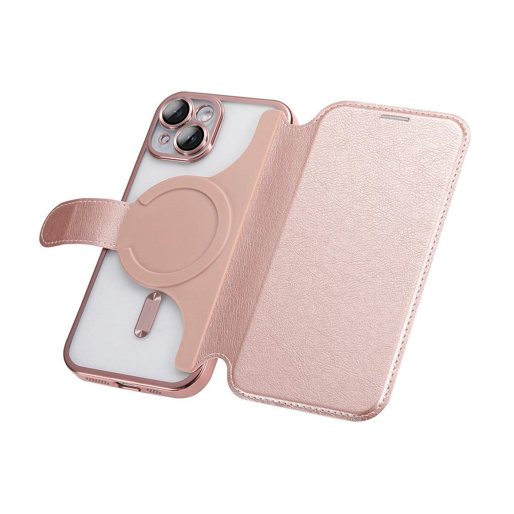 For iPhone 13 Case Compatible with MagSafe Detachable Leather Phone Cover with Lens Film