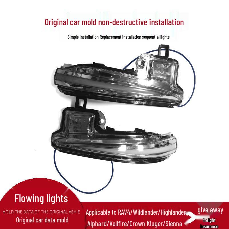 

RAV4, Alphard, Vellfire, Crown, Land Cruiser, Highlander, Venza & Sienna Sequential Rearview Mirror Light 15-21 Alphard Pair