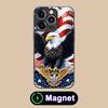 Custodia per Telefono Cellulare MagSafe in Vetro con Bandiera USA America per iPhone 17 16 15 14 13 12 11 Air Pro Max Plus Mini Copertura Colorata