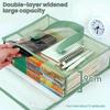PVC Self Stick File Bag Large Capacity Waterproof Expandable Document Folder Transparent Handheld Portable Storage Organizer For Office School Home