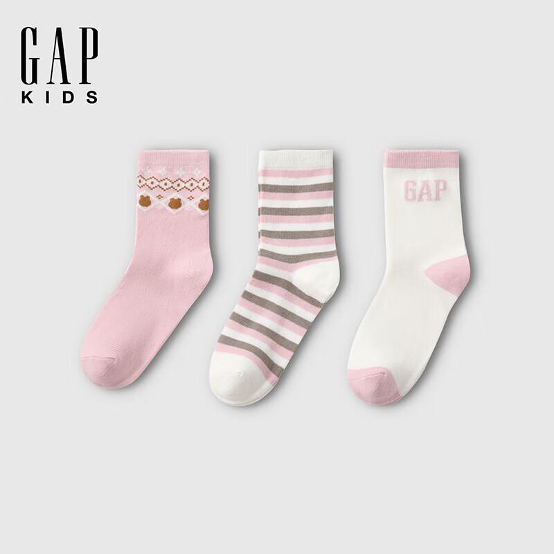 Gap Girls  3-Pack Jacquard Knit Mid-Calf Socks L/XL
