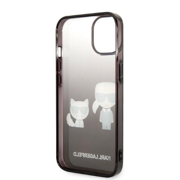 Etui Do iPhone 14 Plus Karl Lagerfeld Gradient Ikonik Karl & Choupette Czarne