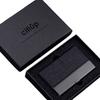 Men's Portable Black Titanium Steel Business Card Holder with Free Custom Logo Engraving