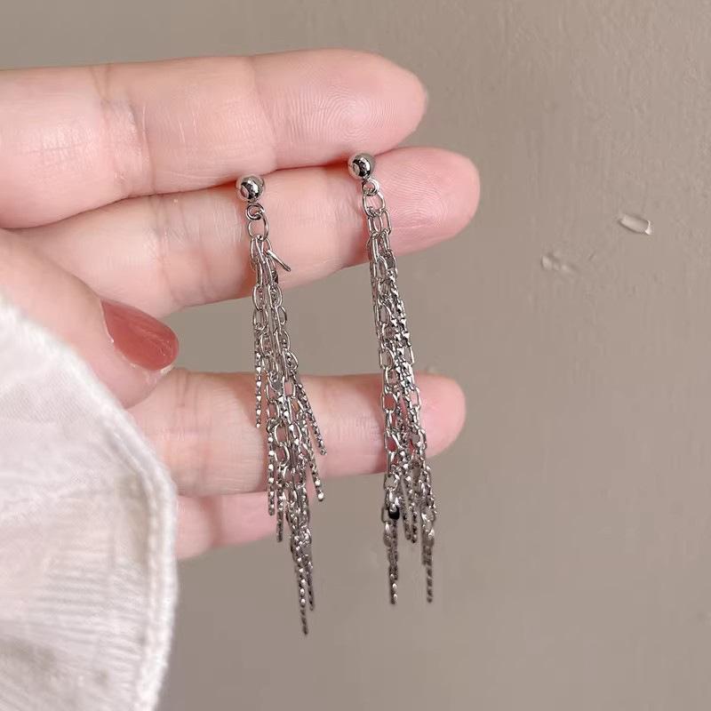 Exquisite 2026 Light Luxury Tassel Earrings - Personalized, High-End, Long Stud Ear Jewelry