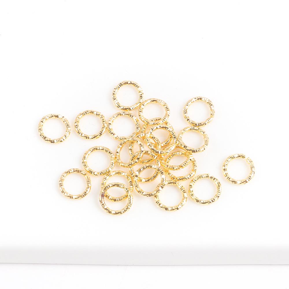100pc Diy Jewelry Findings Textured Jump Rings Metal Connectors for Craft Making Jewelry Supplies