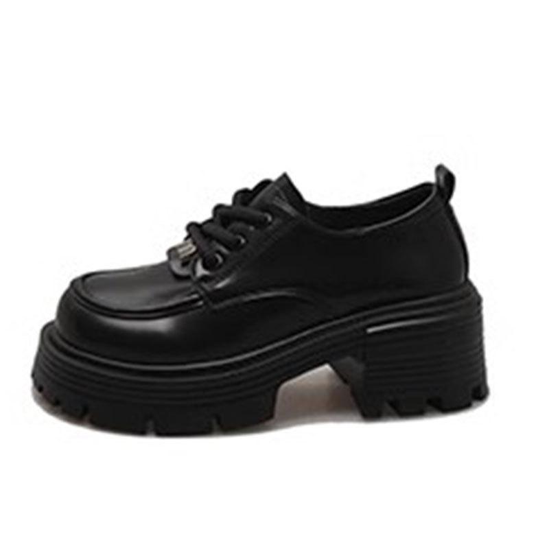 British style lace-up small leather shoes women's 2025 spring and autumn new ins trendy Internet celebrity fashion versatile platform loafer single sh