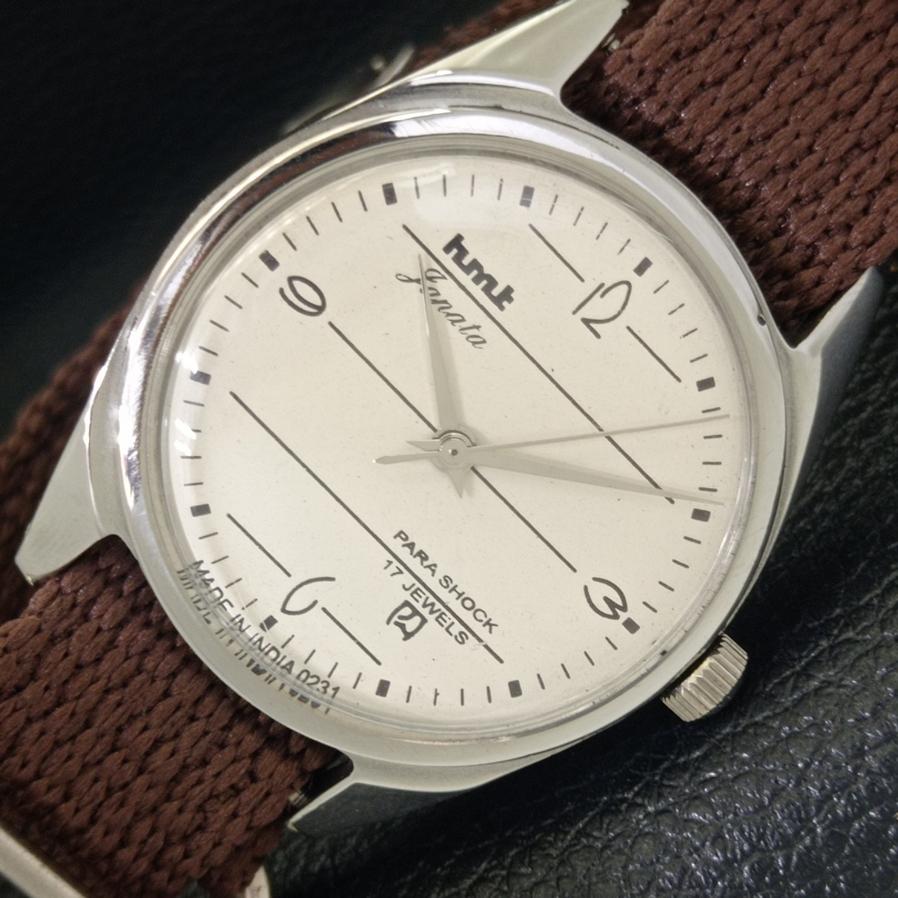 

HMT JANATA HAND-WINDING INDIAN MENS WHITE DIAL WATCH a430271-2 R102-a430271