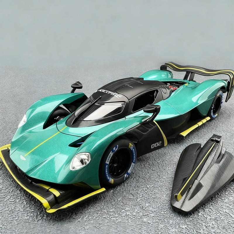 Modèle de voiture de sport en alliage Aston Martin Valkyrie 1/24 Métal moulé sous pression Véhicules Super de Course Modèle de Voiture Haute Simulation Son et Lumière Jouet Cadeau pour Enfants