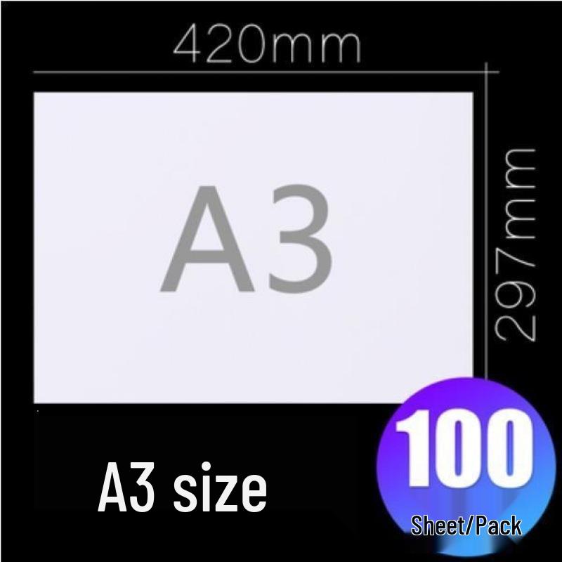 A3, A4, A5, B5 white printer and copy paper - 16K test and draft sheets, 100 sheets, free shipping included.