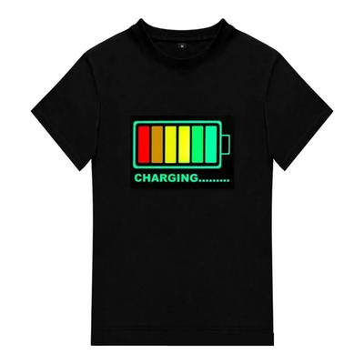 2025 Ny Högkvalitativ Unisex Bomull LED T-shirts Equalizer Ljudaktiverad EL T-shirt Fantastisk Belysning Led T-shirt Röststyrning