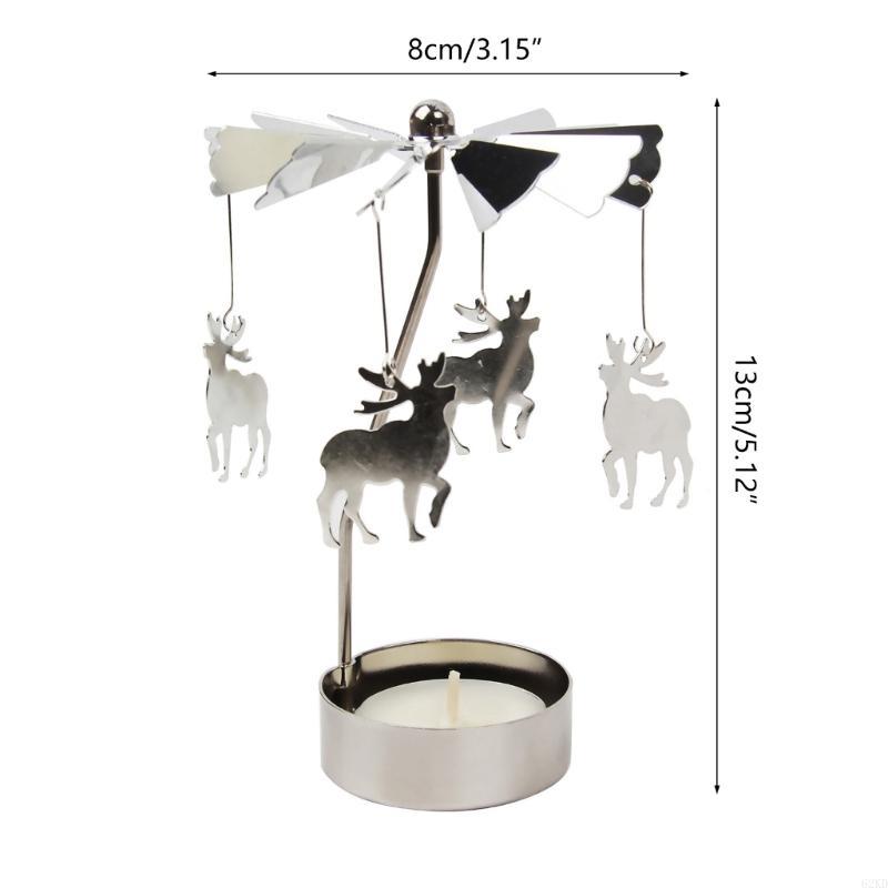 62KD Metal Spinning Tea Lights Holder Creative Rotating Candlestick Ornament
