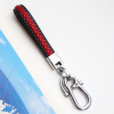 Moderno trenzado de microfibra de cuero de imitación llavero de coche hebilla negra DIY llavero de coche accesorios de moda