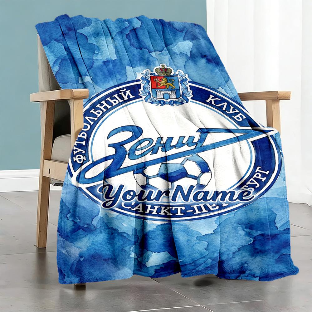 Fc Zenit Saint‑petersburg 50 Personalized Name Blanket Gift Personalized Blanket Comfortable for Couch Office Chair Home Decor Office