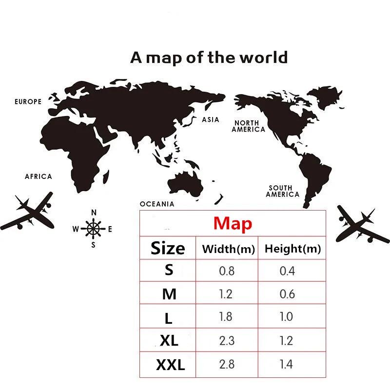 1Pc World Map Wall Stickers Acrylic Creative 3D TV backdrop Wallpaper Decoration Home Living Room Office Interior Decorative