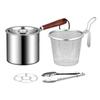 Deep Frying Pot with Lids Easy To Clean Japanese Tempura Frying Pot Kitchen Frying Pan for Outdoor Party Camping Home Dried Fish