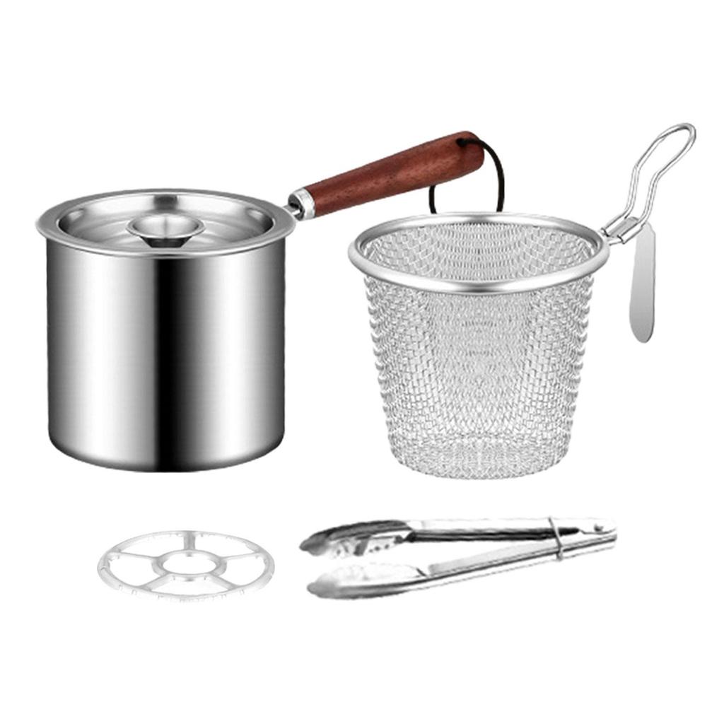 Deep Frying Pot with Lids Easy To Clean Japanese Tempura Frying Pot Kitchen Frying Pan for Outdoor Party Camping Home Dried Fish