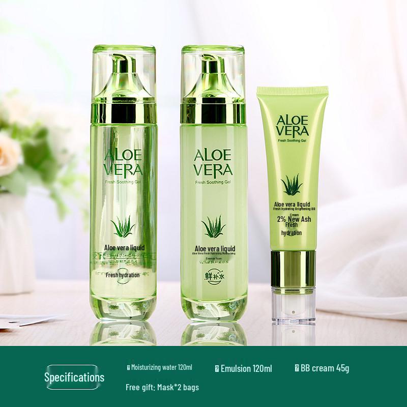 Korean Aloe Vera Skincare Set: Hydrating & Moisturizing Toner and Emulsion (Multiple Specifications, Free Shipping)