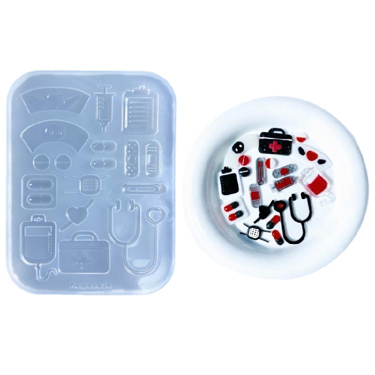 Stampo in Silicone a Tema Medico Fai da Te Resina Artigianato Decorativo Stampo per Creazione Gioielli Adesivi per Unghie Crocifisso Stampo in Resina Epossidica