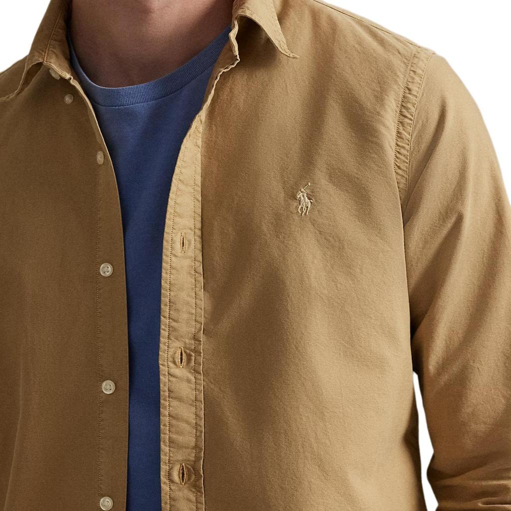 Polo Ralph Lauren Solid Cotton Slim Fit Button Down Collar Shirt Men shirts 710805564-505