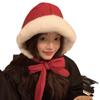 Little Red Riding Hood Cute Girl Winter Down Cotton Waterproof Bag Dual-purpose Ear Protector Lei Feng Hat Korean Thickened Thermal Hat