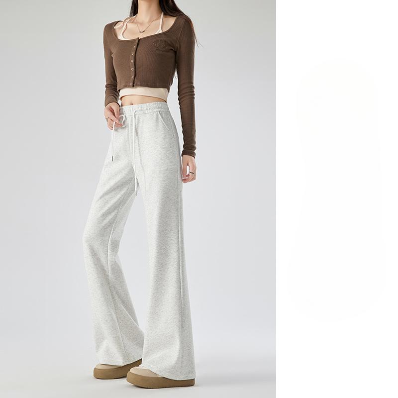 

Спортивные брюки-клеш для женщин на весну и осень. Новые американские узкие брюки-подкова с высокой талией. Маленькие повседневные толстовки с капюшоном. XL