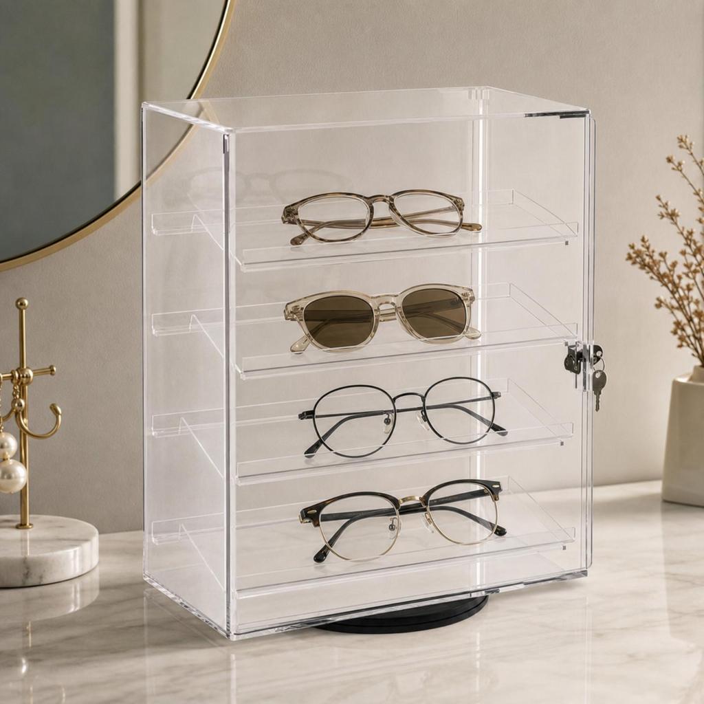 Countertop Display Cabinet with Lock 360-Degree for Retail Counters