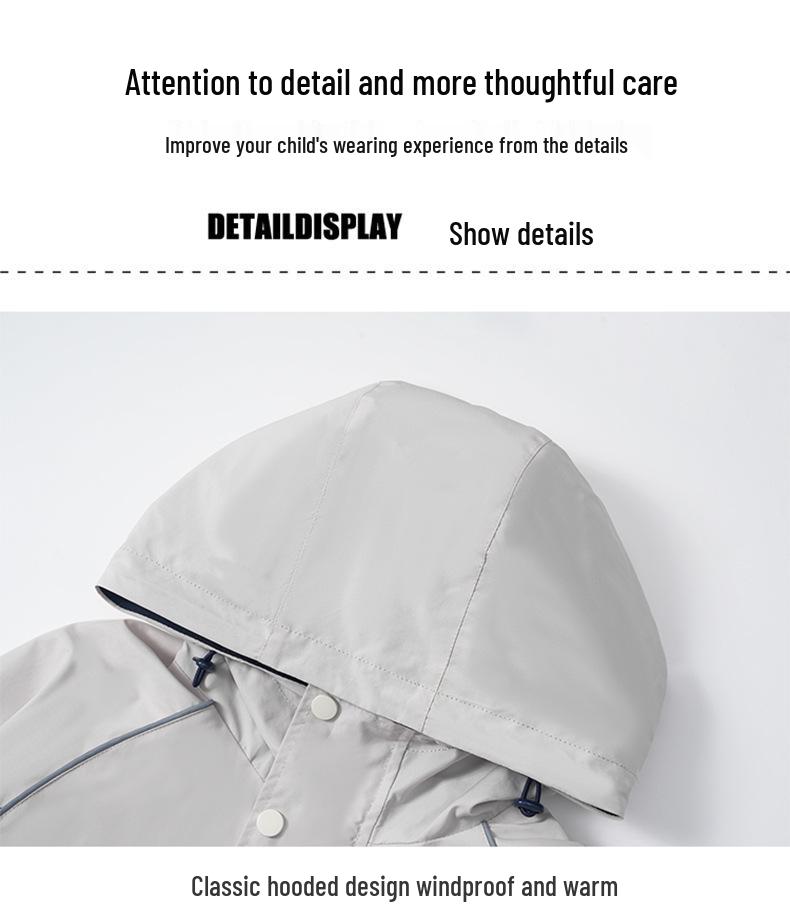 Boys' 2026 Spring Hooded Windbreaker for Outdoor Sports