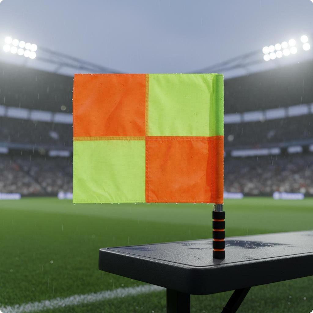 Checkered Sideline Training Use Linesman Flag Set High Visibility Match Official Gear for Referees