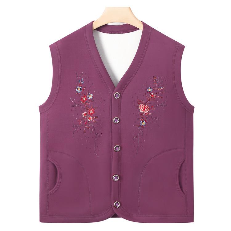 Grandma Vest Middle-aged and Elderly Women's Clothing Mother Small Size Vest 70-year-old 80 Old Lady Cardigan Clothes Loose and Thin