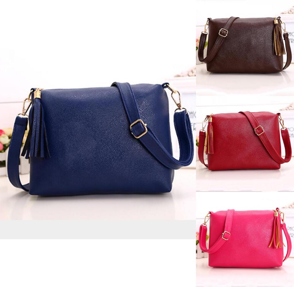 Colorful Pu Leather Women's Cross Body Bag With Tassels Small Size For Everyday Use