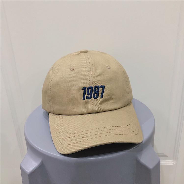 

Summer Trendy Unisex Baseball Cap With 1987 Embroidery Adjustable Breathable Sun Protection хаки