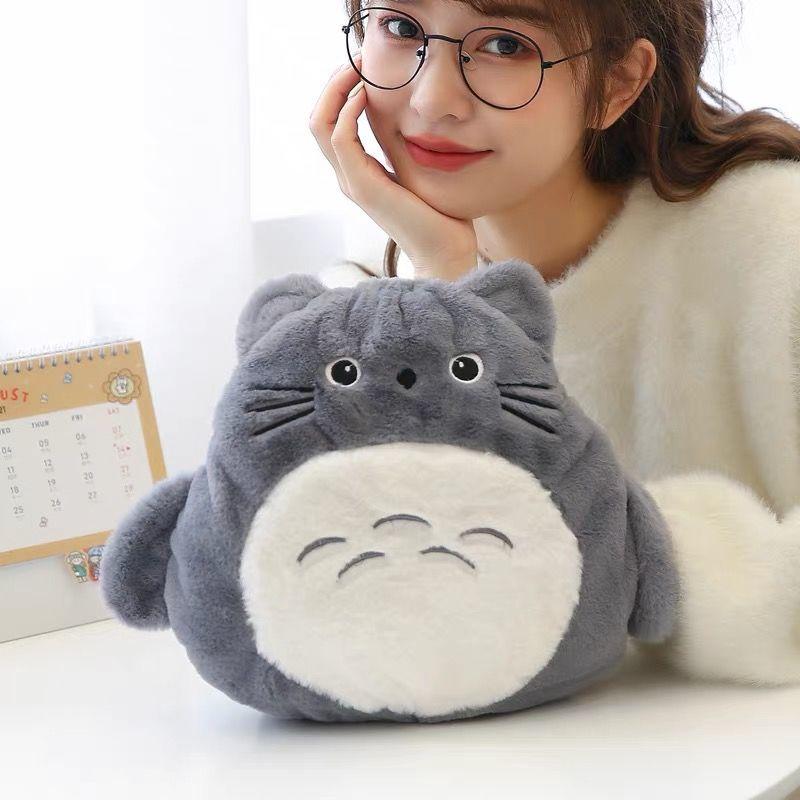 

1000ml Totoroed Cute Plush Doll Toy Warm Feet Warm Stomach Explosion Proof Water Injection Water Bag Compress Bag Gift сланець синій колір