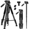 Trépied En Aluminium - VICTIV - T72 - Hauteur Maximale 182 Cm - Léger Et Compact - Noir