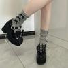 Three-layer Cake Edge Bow Tube Socks Japanese and Korean Girls Versatile Socks Lolita Socks