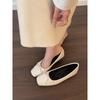 2025 Sweet Bowtie Shoes Woman Silk&Leather Patchwork Ballerinas Ladies Square Pig Nose Toe Mocasines Femmes Silver Flats Ballets