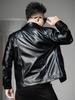 European Trendy Brand Lapel Jacket Men's Leather Jacket 2025 Autumn New Fashion Versatile Stylish Casual Leather Coat