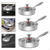 Frying Pan Cooking Gadget with Glass Lids Ergonomic Handle Stainless Steel Skillet for