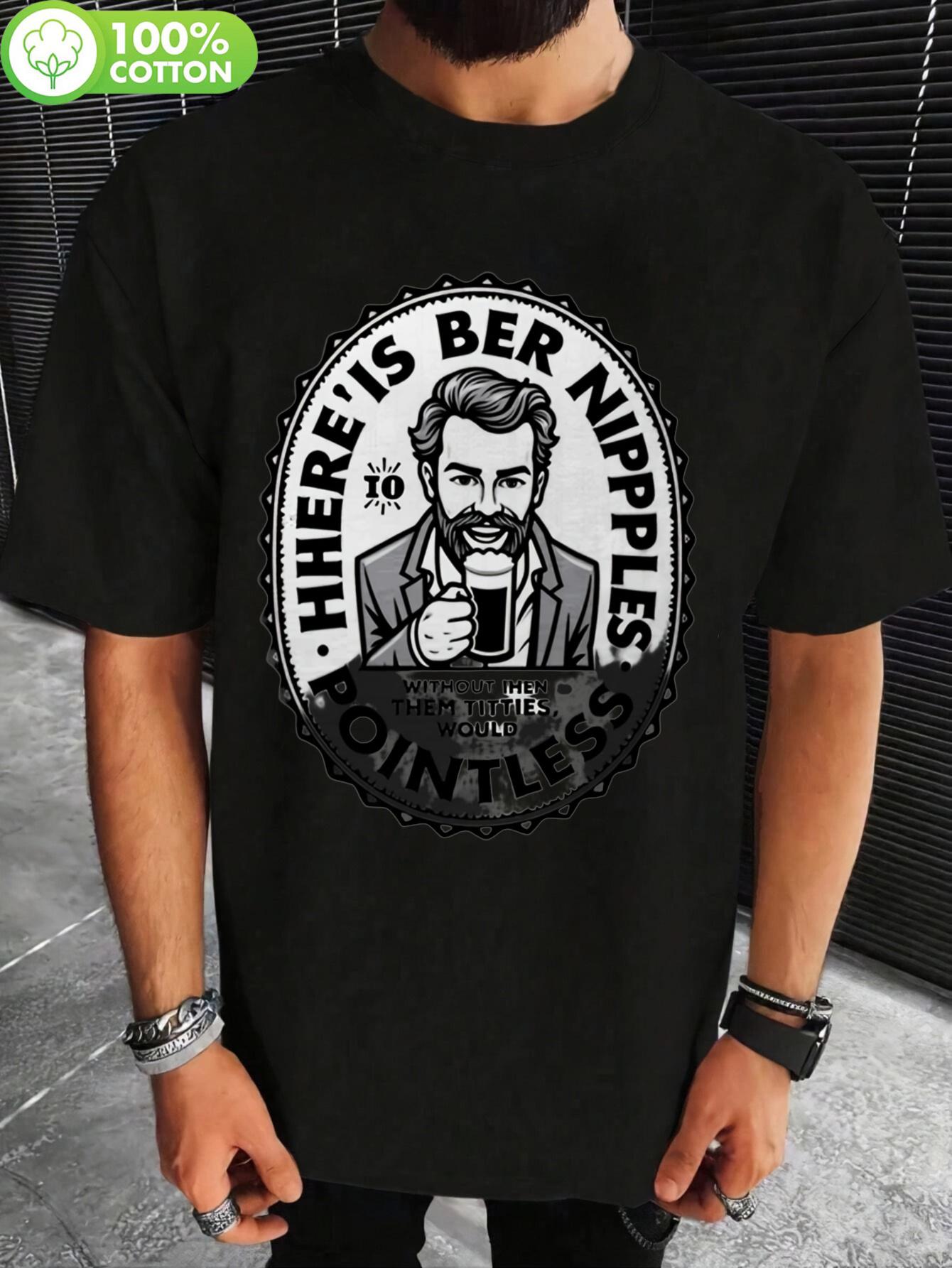 Beer Nipples Logo 29XKL Humorous Graphic Tshirt - 180g 10... S