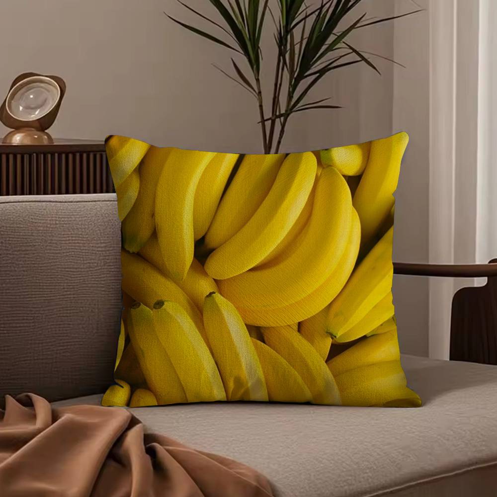 Fresh Food Anime Health Pillow Case Anti-dustmite Pillowcase Invisible zipper silky short plush Sofa cushion cover