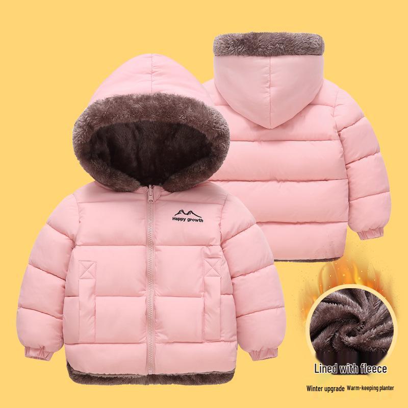 878 Zimowa Dziecięca Dwustronna Kurtka z Podszewką z Polaru dla Chłopców i Dziewcząt - Ciepła Bawełniana Kurtka Średniej do Dużej Długości