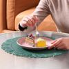 Anti-Slip Table Placemats Round Shape Faux Leather Placemats Embossed Placemats  Dining Table