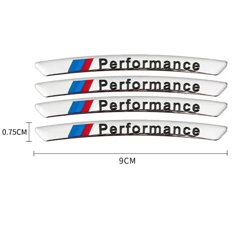 4 stuks Vervanging 9*0,7 cm Sportwiel Emblemen voor BMW 1 3 5 7 X1 X3 X5 X6 x7 M2-M6 (4 stuks, Aluminium) decoratieaccessoires. GB1