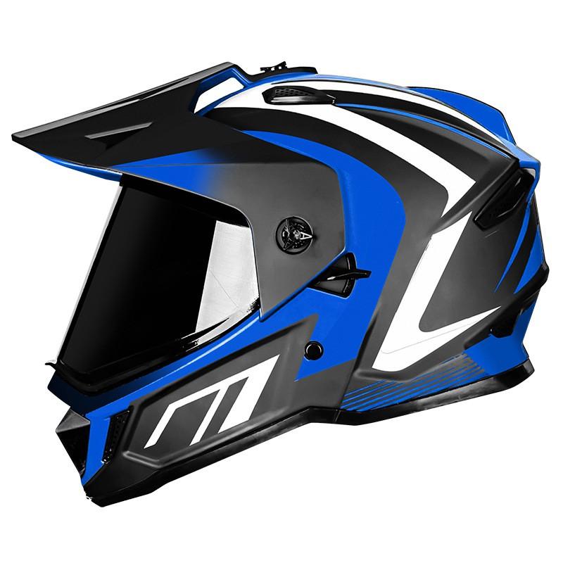 Dual Lens Full Face Motorcycle Helmet Off-Road Rally Dirt Bike ATV Racing DOT Certified ABS Carbon Fiber Style