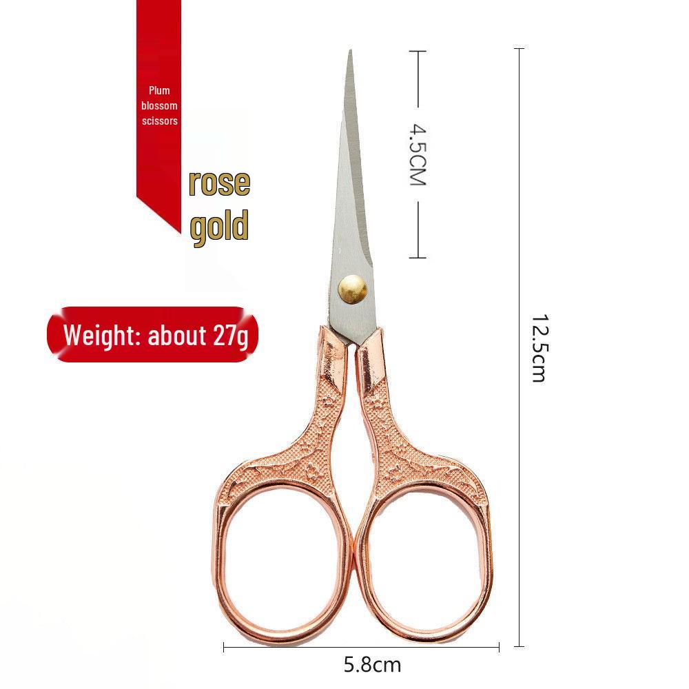Retro Plum Blossom Embroidery Scissors – Alloy Stainless Steel for Cross Stitch and Handmade Crafts